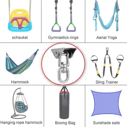 Hammock Chair Hanging Kit, 1100 LB Capacity Heavy Duty 360° Rotating, Outdoor Patio Porch Swing Hardware, Heavy Duty Punching