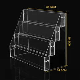 2-6 Layer Acrylic Book Shelf Supermarket Stationery Store Shelf Brochure Newspaper Magazine storage Clear Display Ladder Stand