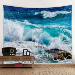 Träd tapisserier vid havet våg tapestry kokosnöt vägg hängande bohemisk hippie psykedelisk hemvägg dekoration lakan strandmatta yoga matta r0411 1