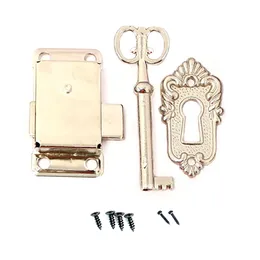 Antik dörrlås garderob skåp dörrlåset med nyckel låd smycken låda lås dekorativa möbler hårdvara hem dekoration