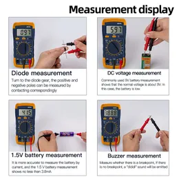 LCD Digital MultiMeter A830L AC DC DIODE DIODE Freguency Multitester Tester Luminous شاشة Luminous مع وظيفة الجرس