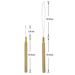 Haarextensionswerkzeuge Kit 1000pcs Mikroringe Perlen +1PC Ziehen Hakennadel +1pc 3-Loch-I-Tip-Haarzange