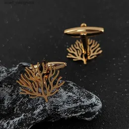 Cuff Links Tree of Life Stainless Steel Cufflinks Man Cuff Links Gemelos Hombre Camisa Classic Jewelry Wedding Engagement Groomsmen Gifts Y240411