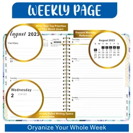A5 Agenda 2023 Planner Spiral Notebook Diary Schedule Journal Stationery Notepads Kawaii Sketchbook Accessori per la scuola budget