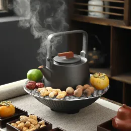 Saksılar 1000W Ev Elektrikli Seramik Soba Soba Etrafında Çay Yapmak İçin 3 Dişli Kapalı Buharlama Çay Potu Yapımı Cihaz Isıtma Fırını 220V
