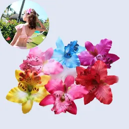 Kvinnor hårnålar Thailand Orchid Flower Hair Clips Diy Handgjorda Barrettes Girl Hair Accessories Beach Wedding Hair Accessories