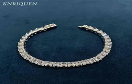 Clássico 925 Sterling Silver 44mm simulado diamante criado Moissanite Strand Bracelete de casamento para mulheres Presente de jóias finas 16cm7200825