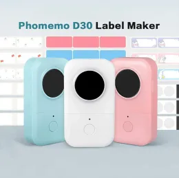 Printers Phomemo D30 Wireless Label Printer Portable Pocket Label Printer Bluetooth Thermal Label Printer Fast Printing Home Office Use