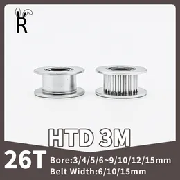 26TEETH ADLER PULLEY HTD 3M BORE 3/4/5 ~ 10/15mm 타이밍 풀리 치아 폭 6/10/15mm 동기 휠 3m 텐셔너 휠 26T