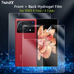 2in1 Front / Back Screen Protector för Vivo X Fold2 Fold Plus Ultra Clear Full Coverage Soft Reparabel Hydrogel Film -Not Glass