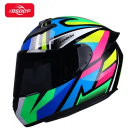 Серия QIKE Высококачественное гоночное мотоциклетное шлем Man Women Cascos Para Moto Double Lins Sun Soisor