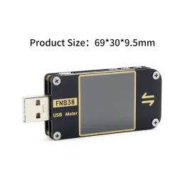 FNB38 prąd i miernik napięcia Tester USB QC4+ PD3.0 2.0 PPS Test pojemności protokołu szybkiego ładowania