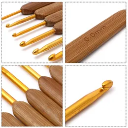 1pc Bambus Häkeln Haken Nadeln Gold Farbe Mehrere Größen Häkelnadeln zum Stricken von Häkel -DIY -Nähwerkzeugen 13,5 cm lang