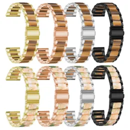 22mm 20mm Metal+Resin Strap for Samsung Galaxy Watch 5/5Pro/4/4 Classic/3/active 2 Women Band for Huawei GT2/GT3/3 Pro Bracelet