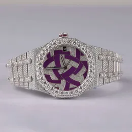 Luxury che guarda completamente orologio ghiacciato per uomo donna top artigianato orologi Mosang Diamond unici e costosi per il lussuoso hip hop lussuoso 28420