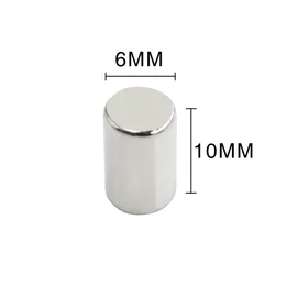 20pcs Super Earth Earth Neodymium ímã 6x10mm Mini geladeira pequena redonda de ímã forte forte conexão artesanal permanente