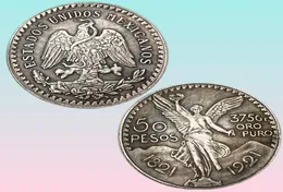 Wysokiej jakości 1946 Meksyk Gold 50 peso Moneta Gold 37373mm Arts Crafts Creative pamiątka pamiątkowa monety 18211921 Mexicanos 502257011