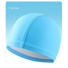 قبعة السباحة الصيفية قبعة السباحة احترافية حماية الأذنين شعر طويل للنساء الرجال البالغين بو للجنسين مقاوم للماء.