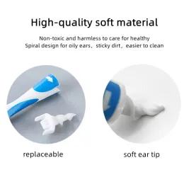 Ear Wax Pickers Ear Cleaner With Soft Silicone Ear Wax Remover Tool 16 Replacement Tips Spiral Earwax Cleaner Ear Care Tools