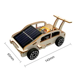 Wooden Solar Energy Racing Modelo de Crianças Ciências Tecnologia de Tecnologia de Tecnologia Física Kit Aprendendo Toys Educacionais Para Crianças