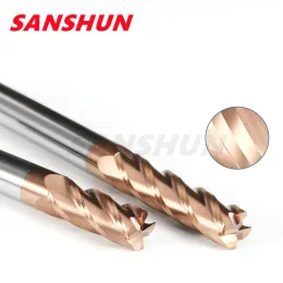 Corner Radius End Mill R Bullnose CNC Tungsten Carbide Steel Cutter Surface bearbetning Metal Router Tool 3 4 FLUTES R0.5 R1 R2 R3