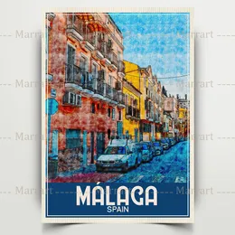 Famous Spanish Cities Architectural Scenery Poster Cadiz Granada Seville Valencia City Building Wall Art Canvas Painting Decor