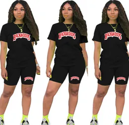 und Backwood Women tshirts Two Piece Set Summer Short Mouw Oneck Casual 2 Stück Joggers Biker Shorts Women039s Outfit4864548