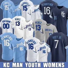 Stadt Bobby Witt Jr.2023 Royals Jersey Will Smith Vinnie Pasquantino Salvador Perez Mi Melendez Kyle Isbel Edward Olivares Massey Kansas City Hunter Dozier Männer 3xl