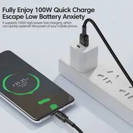 TOOCKI 100W USB من نوع C Cable Charging Charging Charger USB C كبل كبل سلك لـ Huawei Samsung Xiaomi Realme Oppo OnePlus Poco