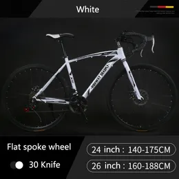 24 26 Inch Road Bike Bicycle Racing Bike Steel Frame 48cm Road Bicycle 24 Speed Double Disc Brake Mountian Gravel Bike