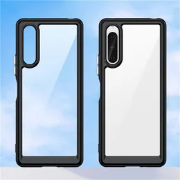 For Sony Xperia 1 10 V Hard Backplane Soft Border Cover Phone Case For Sony Xperia 1V 5V Full PMMA + TPC Protective Coque