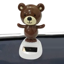 Schütteln des Kopfspielzeugs für Auto Bobble Head Solar Bear Tancing Puppe für Auto Dashboard Braune Schwung Ornamente mit doppelseitiger Kleber