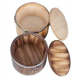 Tigelas tigelas luxuosos baldes de madeira quente recipiente de arroz pequeno feijão de bordas de aço de aço de feijão Lavado Mantenha -se saudável