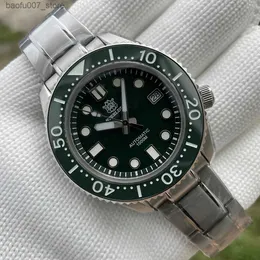 Wristwatches STEELDIVE Brand SD1968 44MM One-piece Case Green Dial 0M Waterproof NH35 Automatic Dive Diver Mechanical es