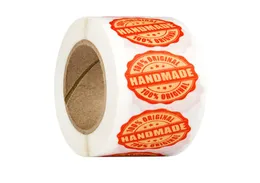 1000pcs 1 cala okrągłe papierowe ręcznie robione oryginalna etykieta klejenia w rolkach produkty komercyjne etykiety pakietowe naklejki na żywność 8124170