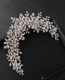 Chieni di lussuoso Tiara Silver Tiara Capelli per copricapo di cristallo da sposa Women Hair Jewelry Accessori per matrimoni 5365766