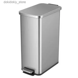 Bins residuais Better Homes Ardens 13.2 Allon Slim Trash pode aço inoxidável de cozinha lixo lixo l49