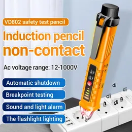 VD802 PORTABLE icke-kontakt AC-detektortestare NCV Sensitivity Pen Style Electric Indicator LED-spänningsmätare VAPE 12-1000V