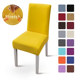 Solid Color Dining Chair Cover Spandex Elastizier Stuhl Slipcover Hülle Stretch Stuhl Deckungen für Hochzeitshotel Bankett Esszimmer