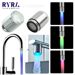 LED -Wasserhahn Leichtkackdüse RGB 7 Farben Wechseln Temperatursensor Wasserhahn Wassersparung Tap Badezimmer Küchenzubehör