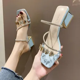 Donne Fashion Rhinestone High Heel Sandals Summer Ladies Sandals sexy Sandali in pelle femmina Plus 34-40 Zapatos de Mujer 240329