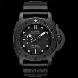 Paleraiss Luxury Watches Watch Menraiss Watch não fabricado usando material compósito de fibra de carbono Carbontech da série Panahai Stealth PAM00979 Watch 4K