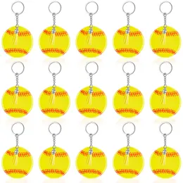 48pcs Softball Baseball Acryl Keychain Blanks mit Quasten -DIY -Schmuckgeschenken machen Jungenmädchen -Fans Team Party