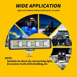 1pc da 72 W Auto Light Light LED bar combo Lampada Offroad SUV ATV Tractor Truck Excavator 12-60V 24 LED Emergenza Spotlight Emergency Spotlight