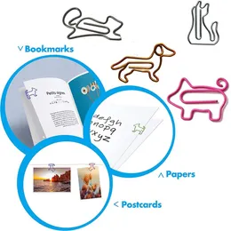 50PCS Animal Shape Paper Clip Metal Clips Memo Clip Bookmarks Stationery Office Accessories School Supplies