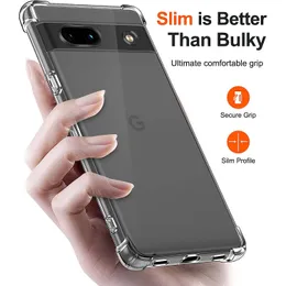 Shock -Resection Clear Silicone Soft Back Case для Google Pixel 7a 6a 7 Pro 6 Pro 7 6 Прозрачная кока