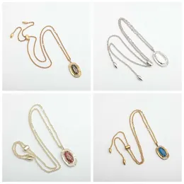 Accessorio di moda designer femminile Kendrascott gioielli KS collana Anna serie di grandi obsidiani rossi marrone gatti e oculare in più colori in più colori