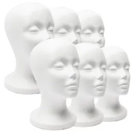 Display Stand Female Foam Mannequin Head Model Hat Wig Smycken Glasögon Cap Holder Foam Mannequin Manikin Head Shop Rack White