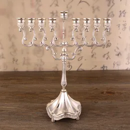 Hanukkah Menorah Candle Stands Combattop 9 Ralhas Titular de vela para o Natal requintado Candlestick Table Home Decor