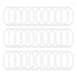 Cortinas de chuveiro 30 anéis de cortina de embalagem C Gancho do gancho Clipe de laço de arco do banheiro Glide (transparente)